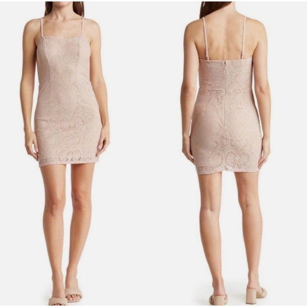 Dress The Population Leanne Pink Lace Mini Dress Sweetheart Neckline XL NWOT